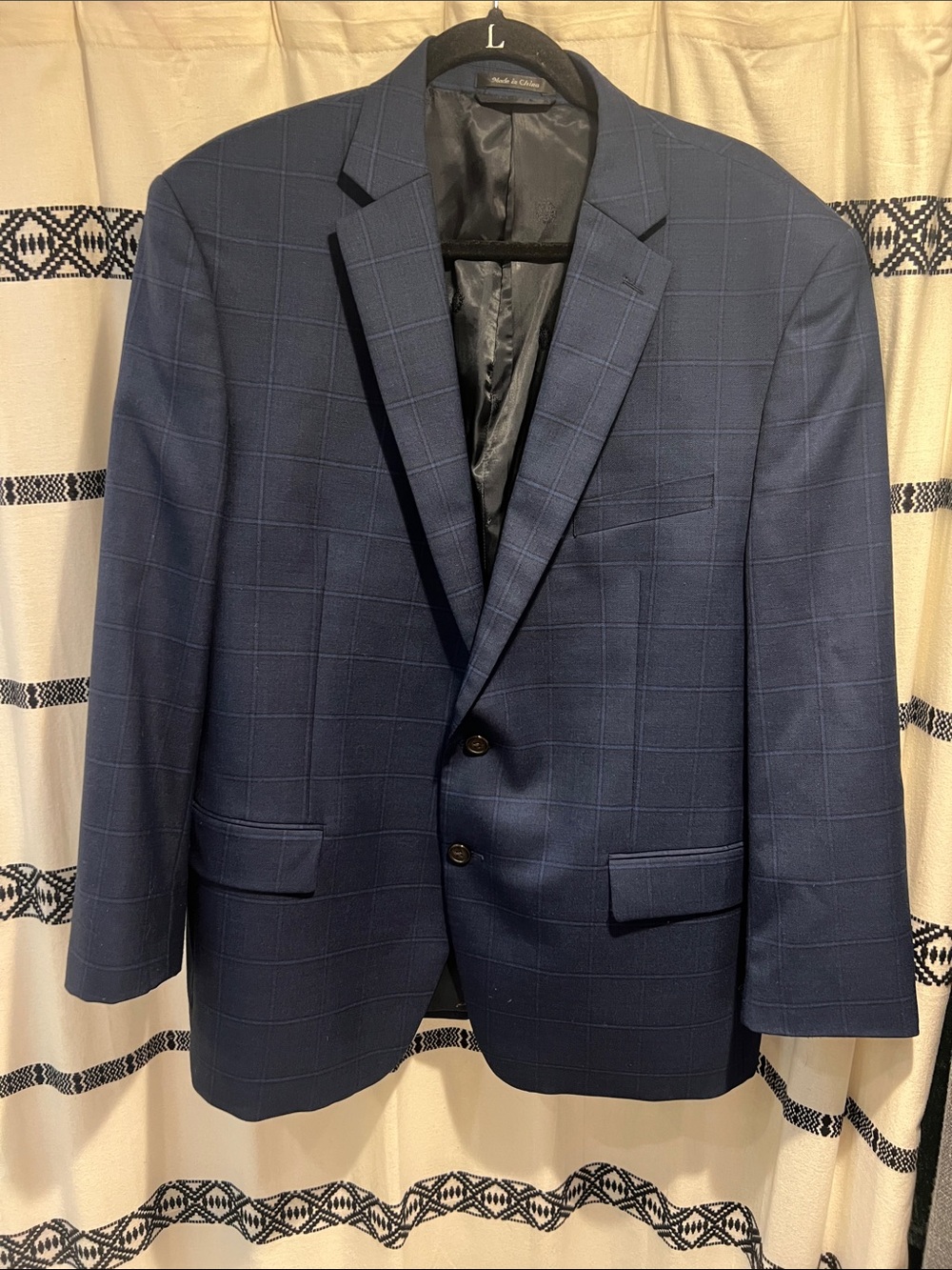 Ralph Lauren Navy Windowpane Sport Coat